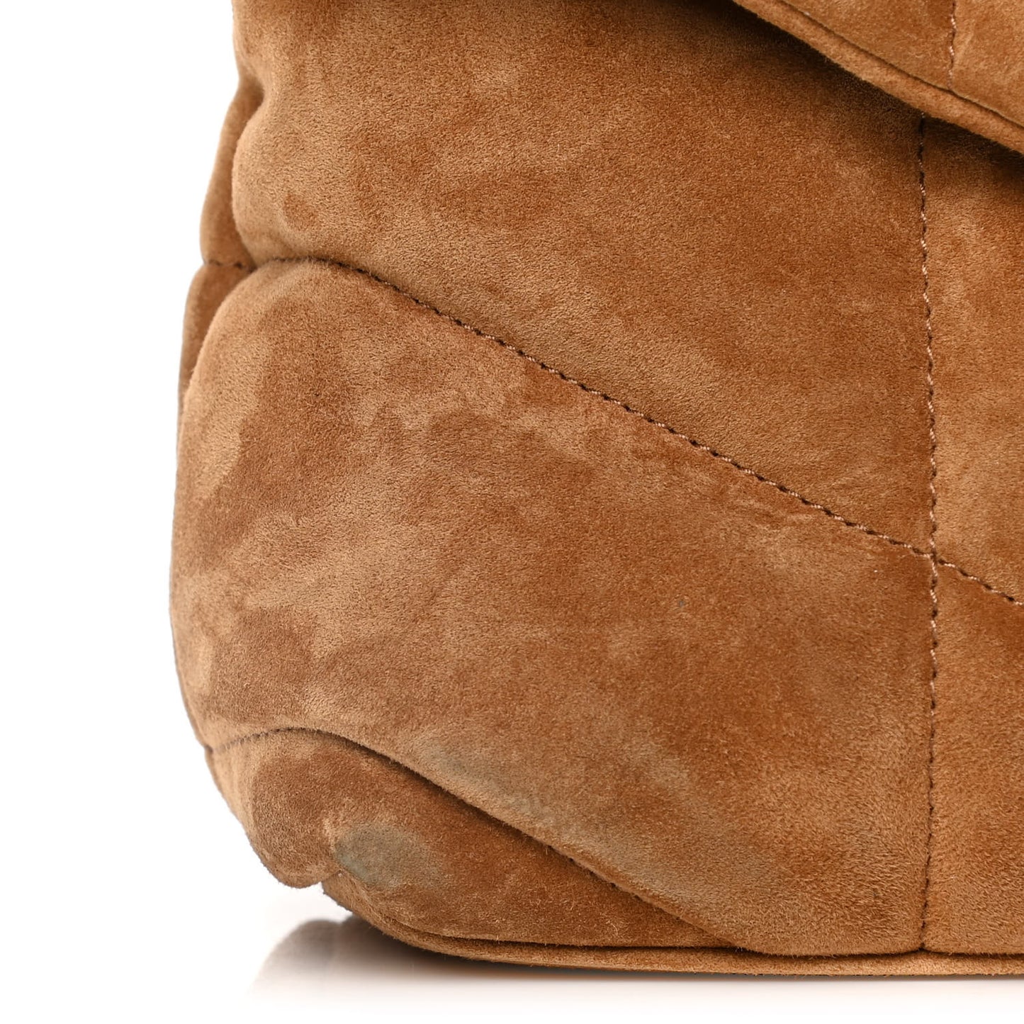 Suede Calfskin Quilted Small Loulou Puffer Monogram Chain Satchel Cinnamon