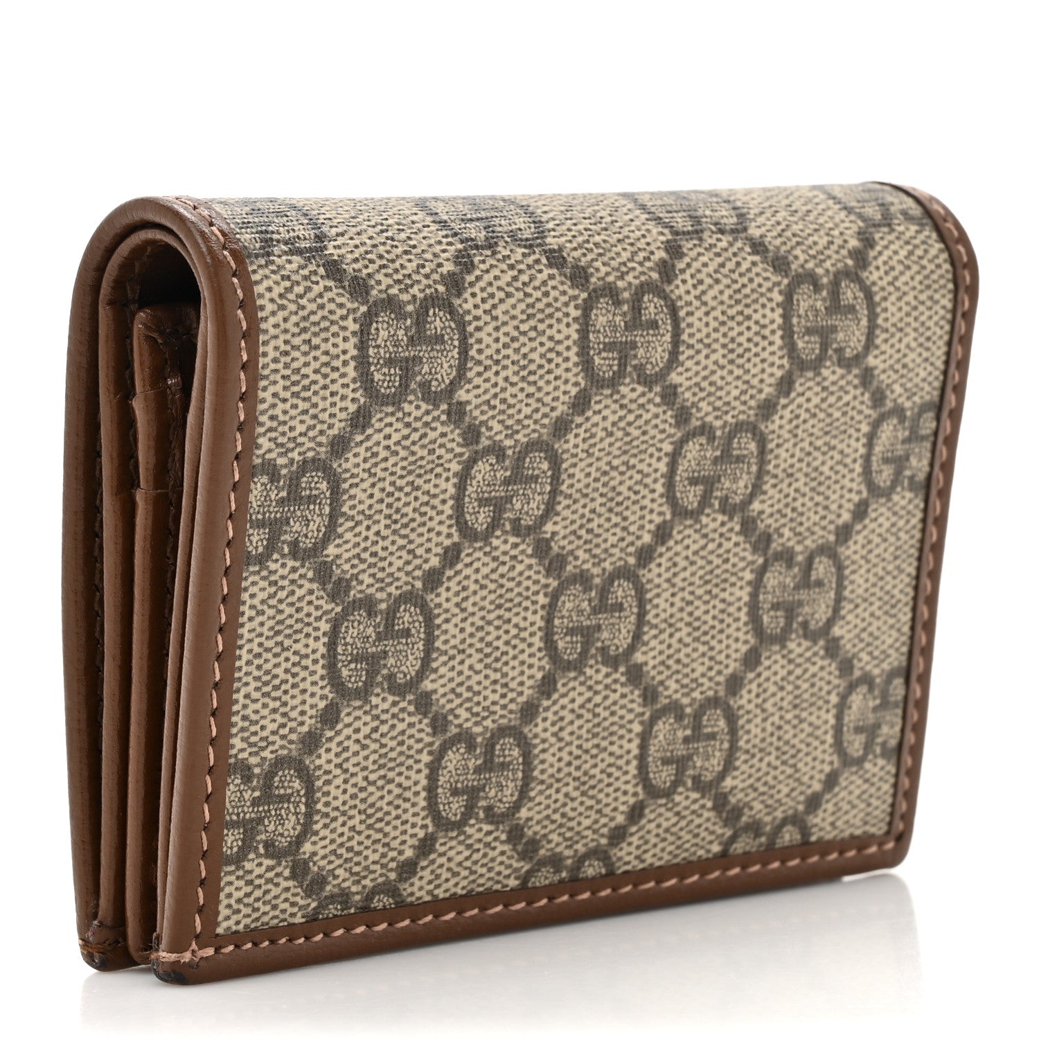 Gucci GG Supreme Monogram Horsebit 1955 Card Case Wallet Beige Ebony Brown Sugar 3 of 10