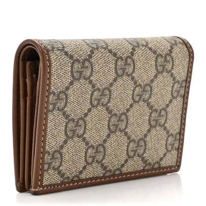 Gucci GG Supreme Monogram Horsebit 1955 Card Case Wallet Beige Ebony Brown Sugar 3 of 10