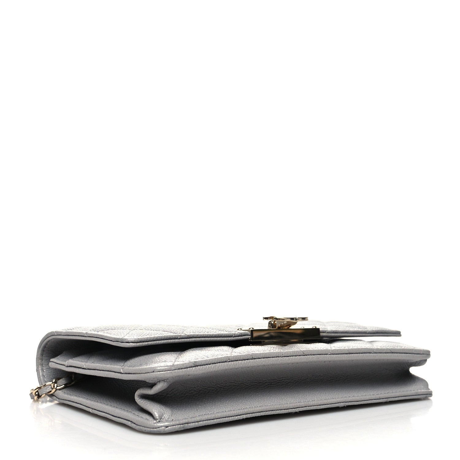 Chanel Caviar Quilted Golden Class Wallet On Chain WOC Gray 4 of 11
