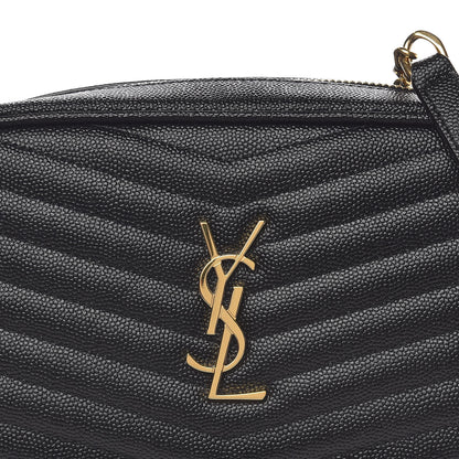 Saint Laurent Grain De Poudre Matelasse Monogram Mini Lou Camera Bag Black 10 of 11