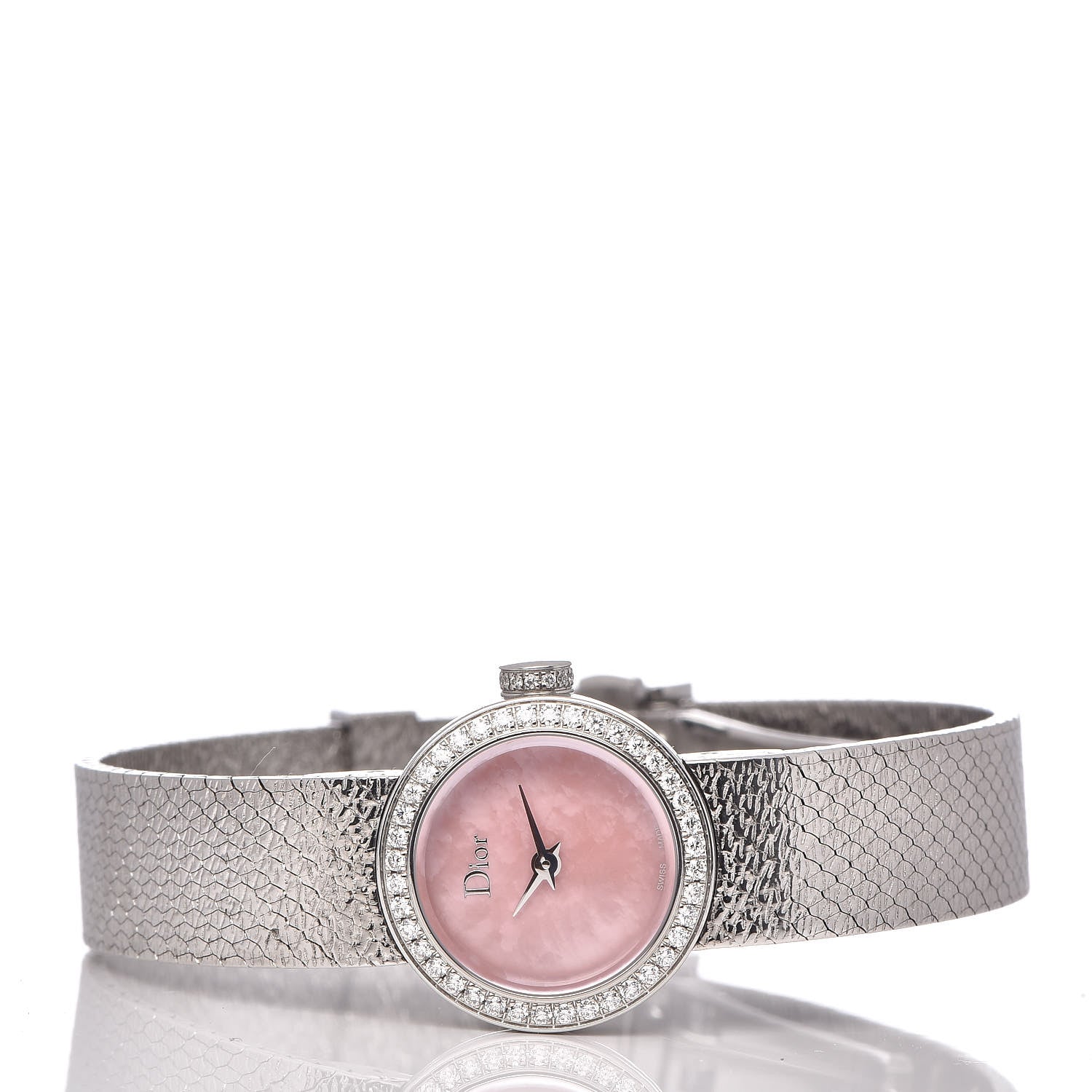 Christian Dior Stainless Steel Diamond Bezel Pink Mother of Pearl 19mm La D De Dior Quartz Watch 3 of 5