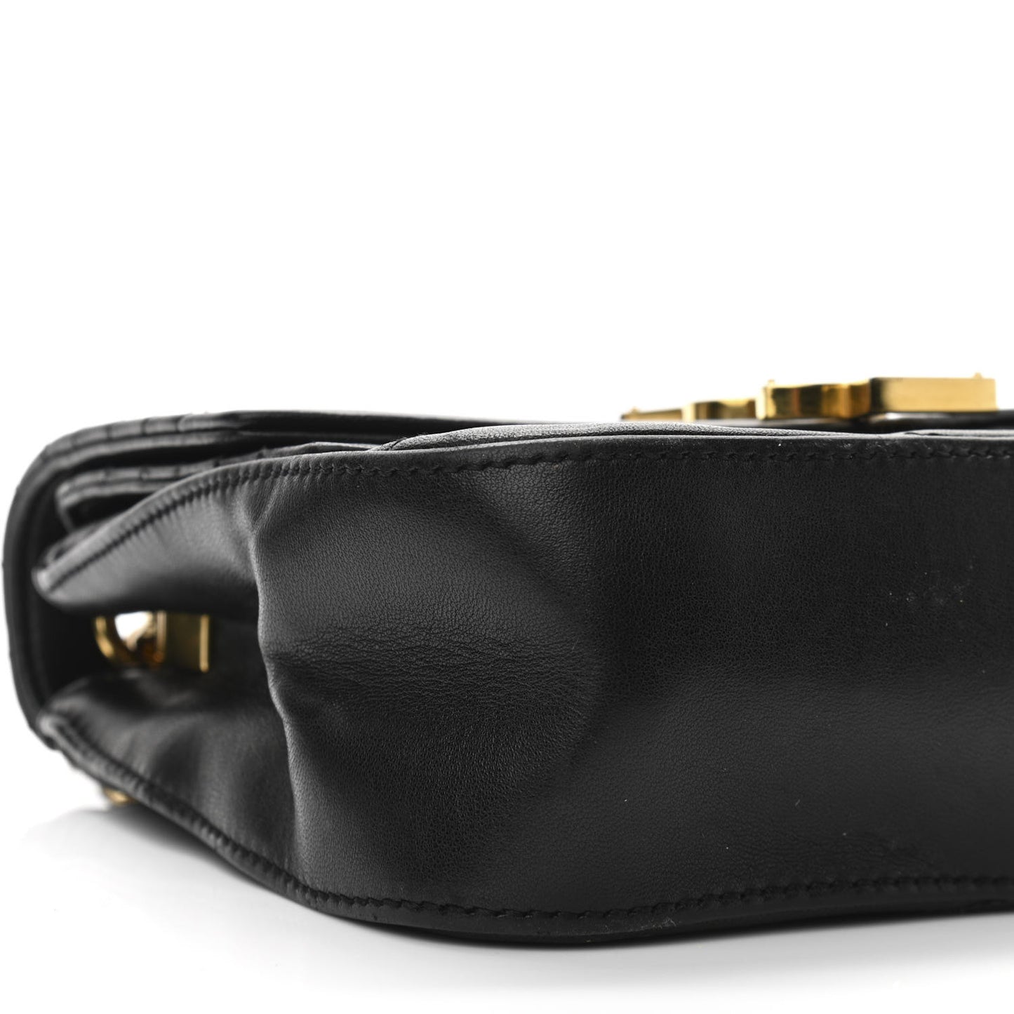 Lambskin Matelasse Chevron Monogram Small Sulpice Bag Black