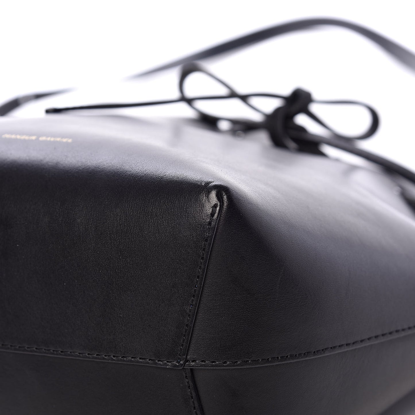 Vegetable Tanned Calfskin Mini Bucket Bag Black Royal