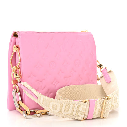 Louis Vuitton Lambskin Embossed Monogram Coussin PM Rose Bonbon 3 of 9