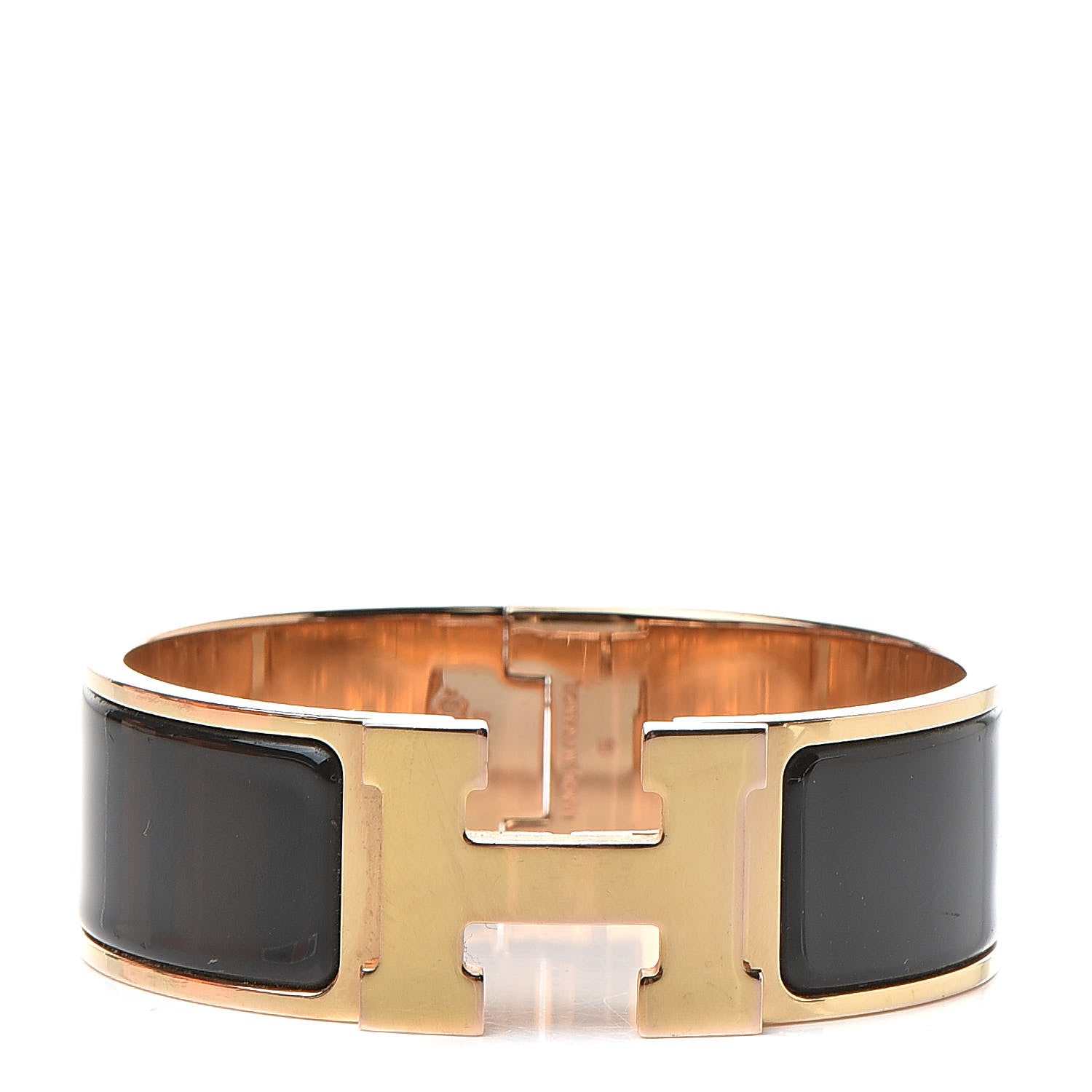 Hermes Enamel Wide Clic Clac H Bracelet PM Black 1 of 7