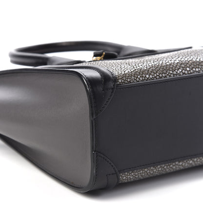 Celine Stringray Calfskin Nano Bi-Color Luggage Black 5 of 8