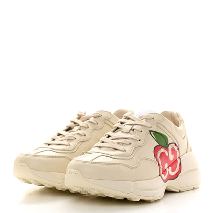 Gucci Calfskin GG Apple Womens Rhyton Sneakers 36 Ivory 3 of 9