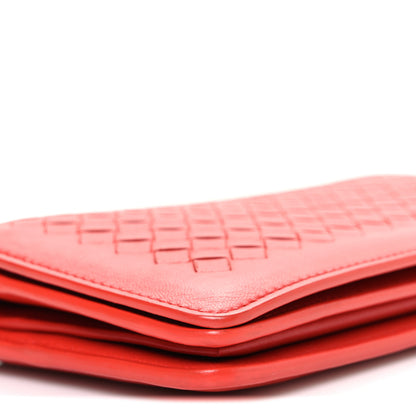 Bottega Veneta Nappa Intrecciato Continental Wallet on Chain Red 10 of 11