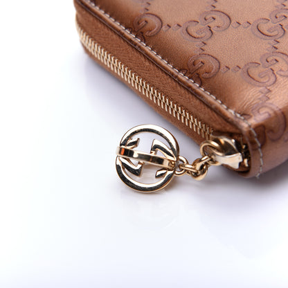 Gucci Metallic Guccissima Twins Zip Around Organizer Wallet Bronze 13 of 14