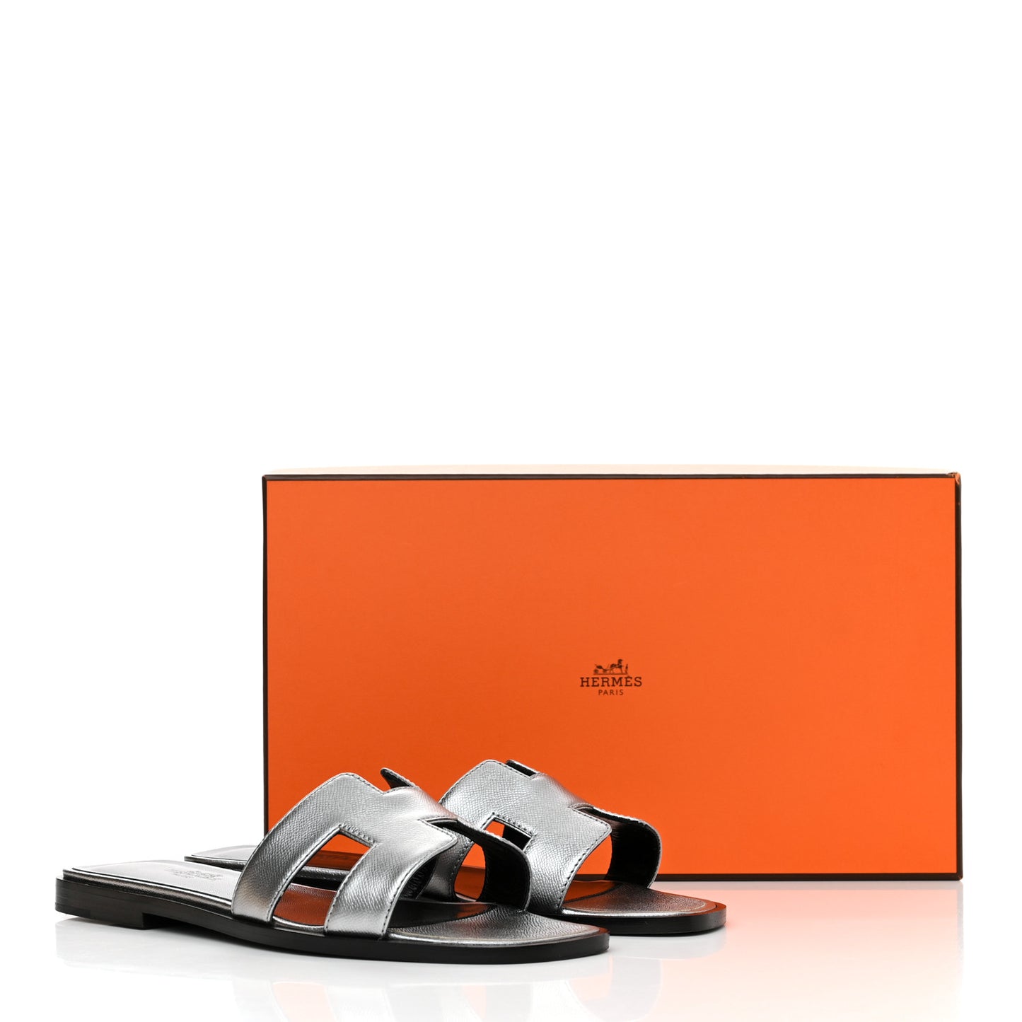 Metallic Epsom Oran Sandals 35.5 Argent