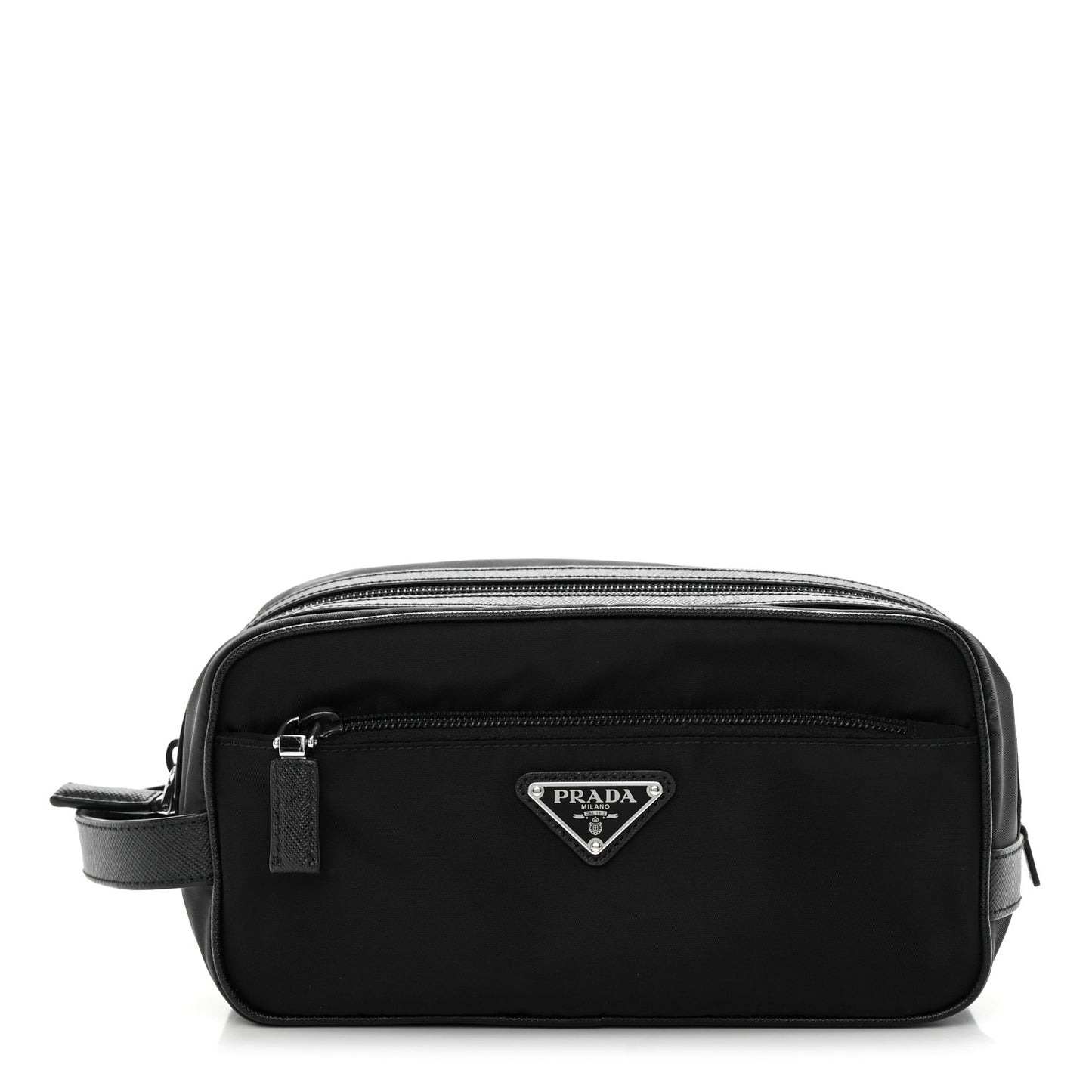 Re-Nylon Saffiano Travel Pouch Black
