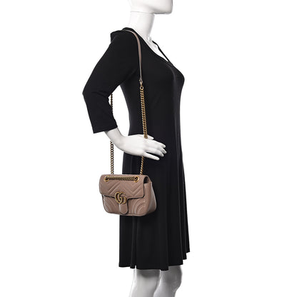 Gucci Calfskin Matelasse Mini GG Marmont Shoulder Bag Porcelain Rose 2 of 11