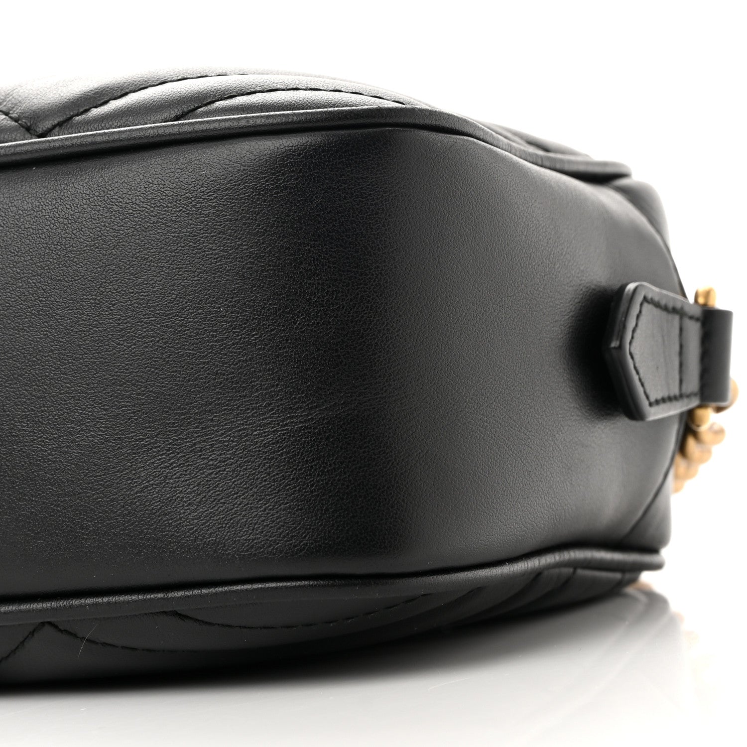 Gucci Calfskin Matelasse Small GG Marmont Chain Shoulder Bag Black 10 of 14