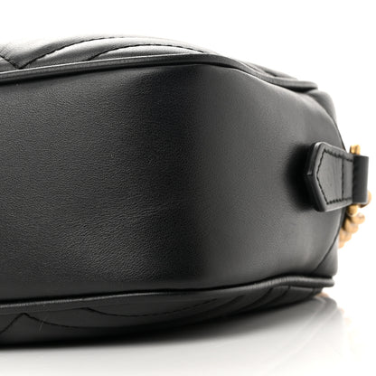 Gucci Calfskin Matelasse Small GG Marmont Chain Shoulder Bag Black 10 of 14