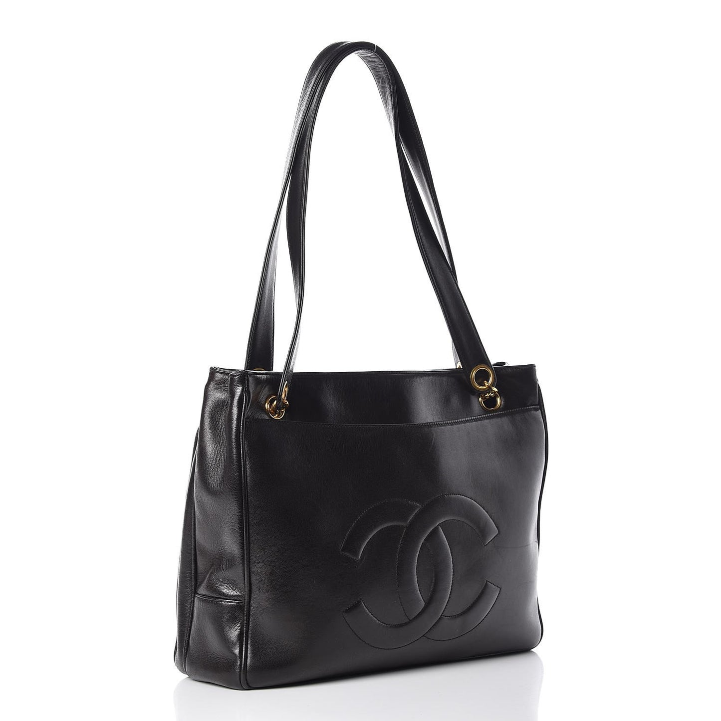 Lambskin CC Shopper Tote Black