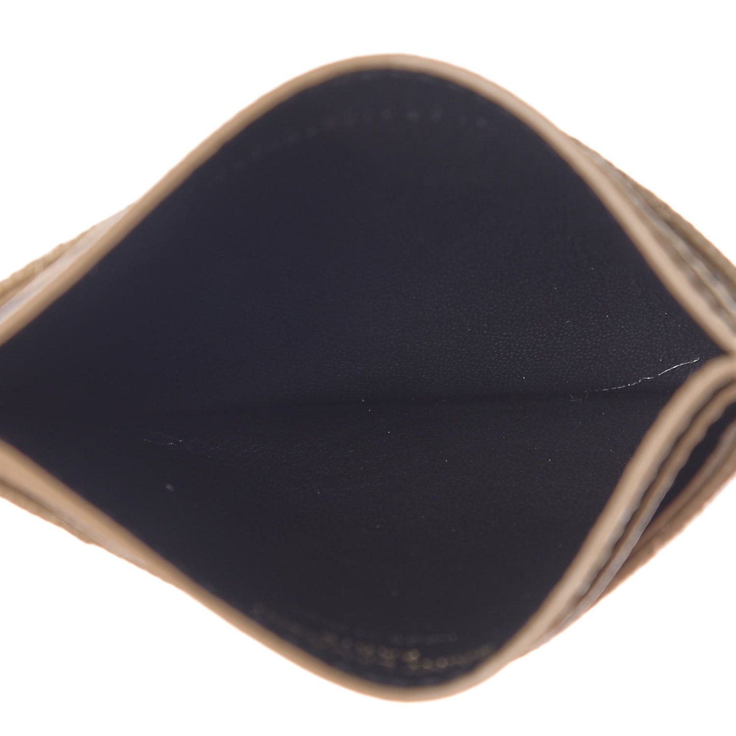 Grain De Poudre Matelasse Chevron Monogram Credit Card Case Dark Latte