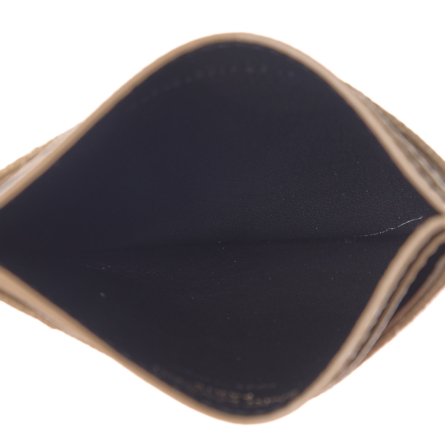 Saint Laurent Grain De Poudre Matelasse Chevron Monogram Credit Card Case Dark Latte 5 of 8