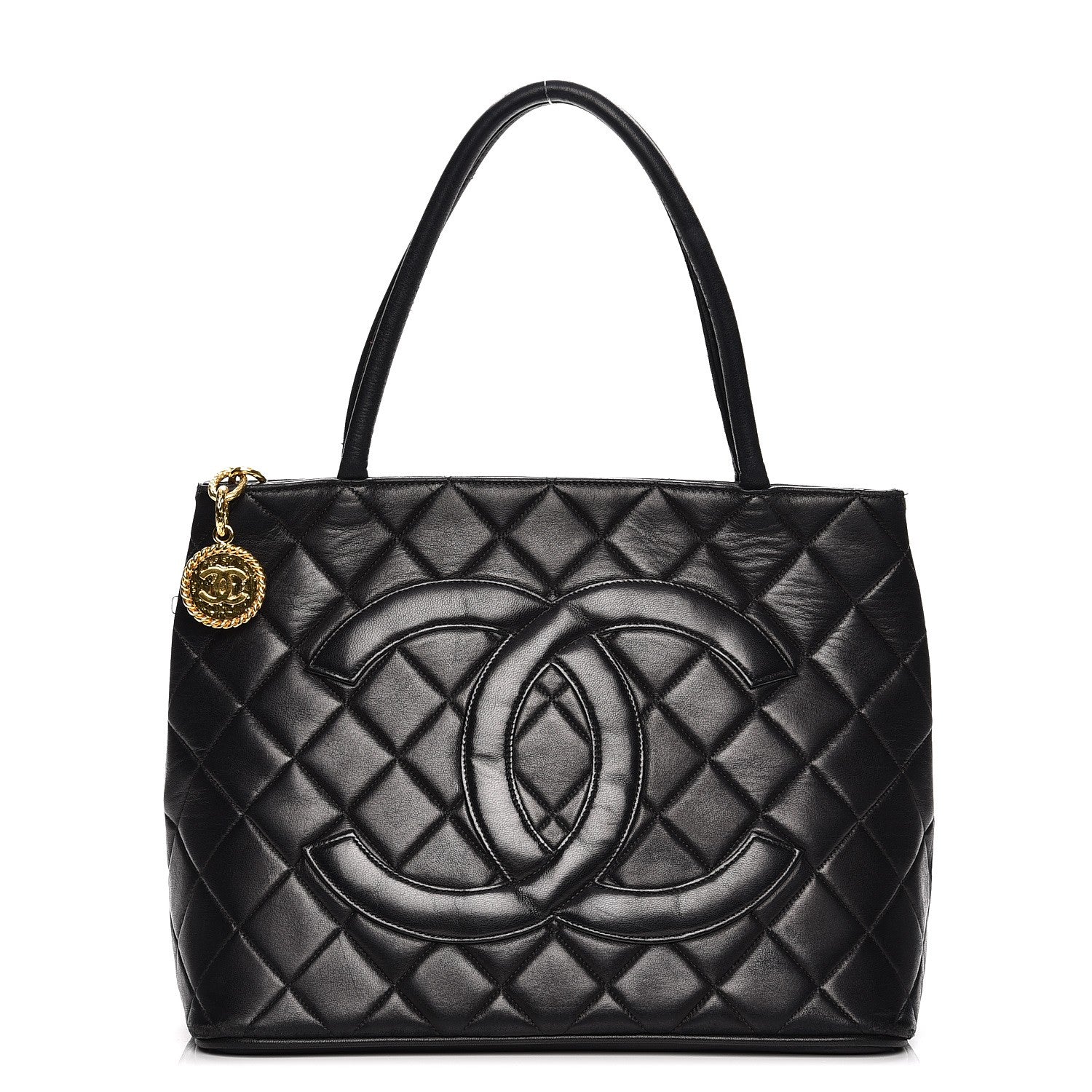 Chanel Lambskin Quilted Medallion Tote Black 1 of 15