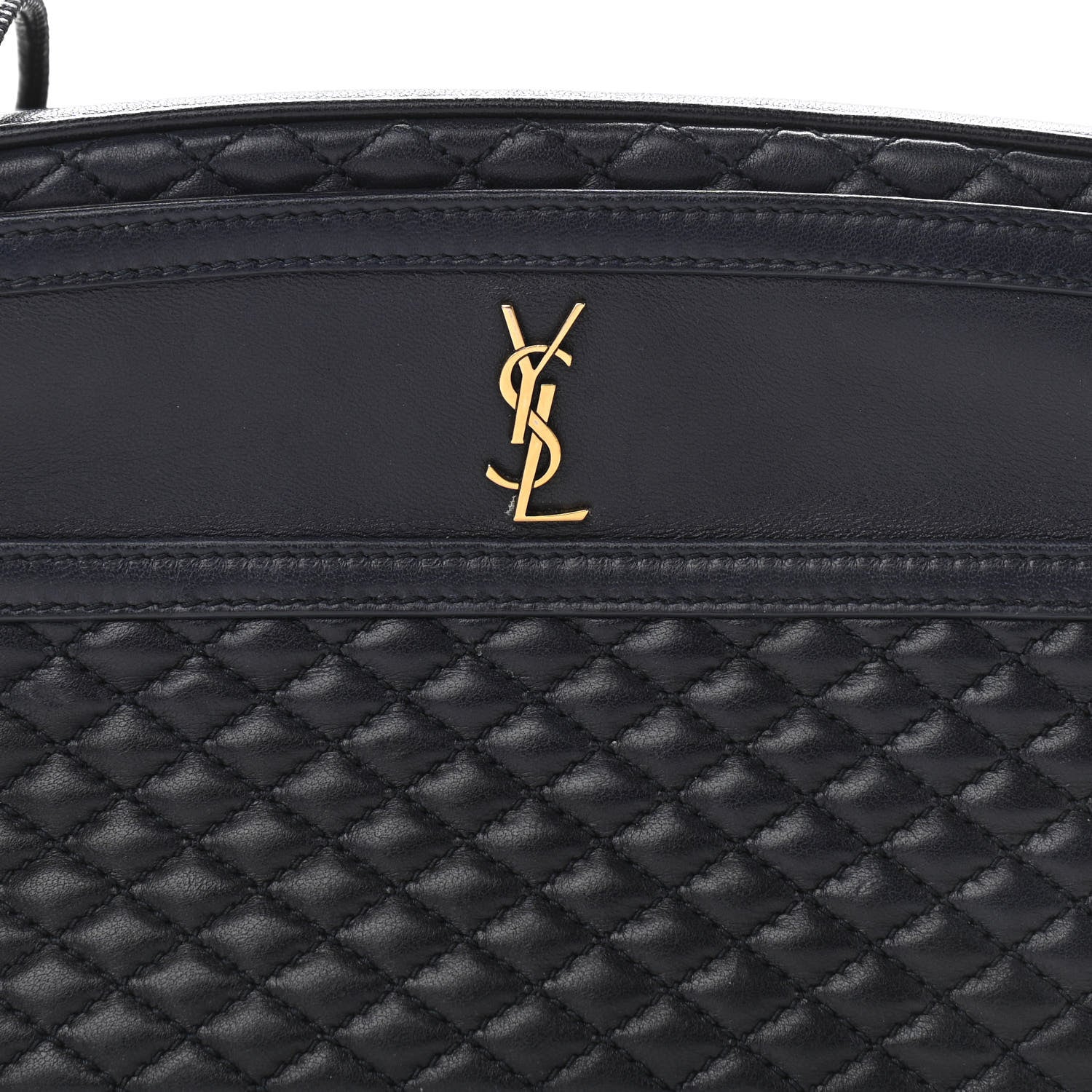 Saint Laurent Lambskin Quilted Victoire Camera Bag Deep Marine 8 of 10