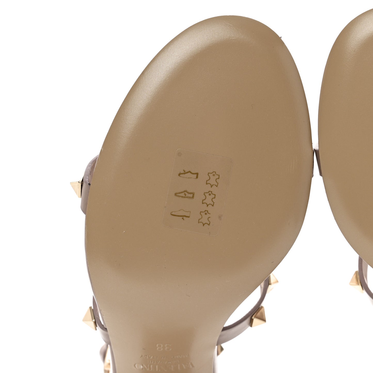Calfskin Rockstud 60mm City Sandals 38 Poudre