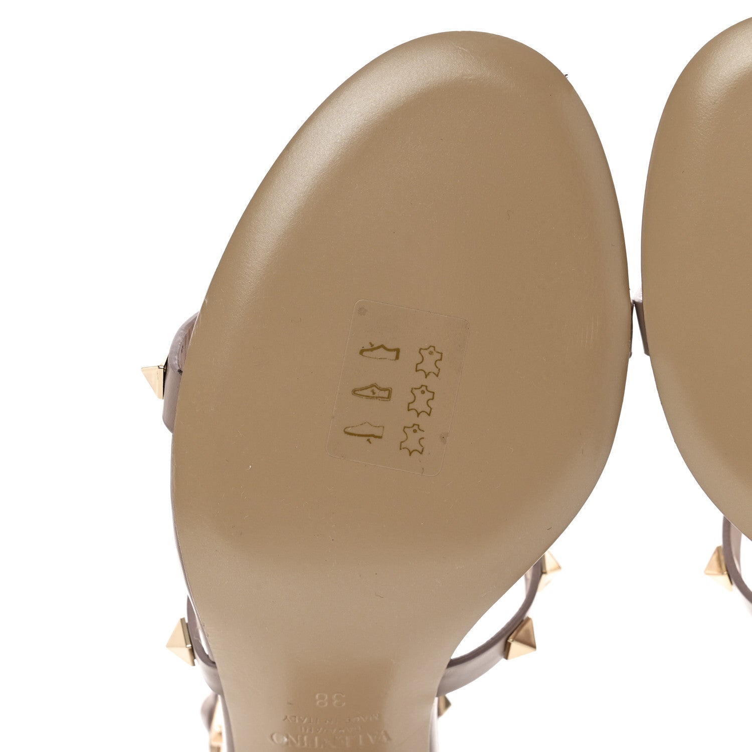 Valentino Garavani Calfskin Rockstud 60mm City Sandals 38 Poudre 8 of 11