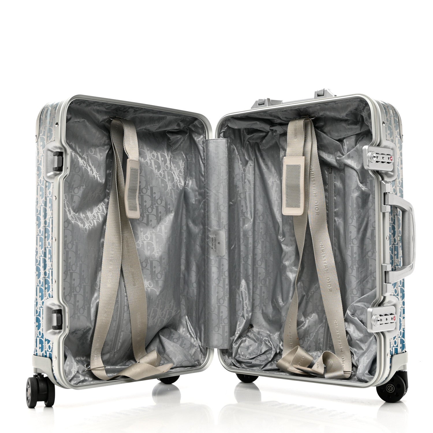 Christian Dior X RIMOWA Aluminum Gradient Cabin Luggage Blue Multi 4 of 12