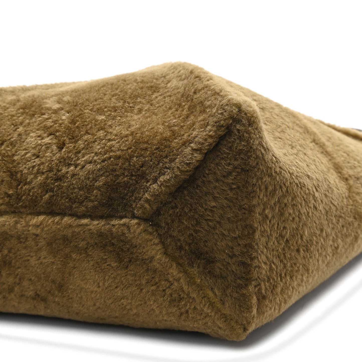 Shearling Medium Puzzle Fold Tote Dark Khaki