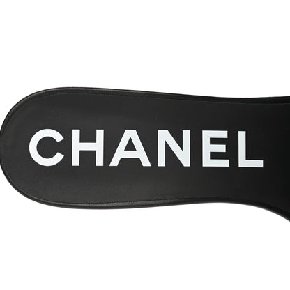 Chanel Lambskin Quilted Textured CC Mules 41 Black 7 of 9