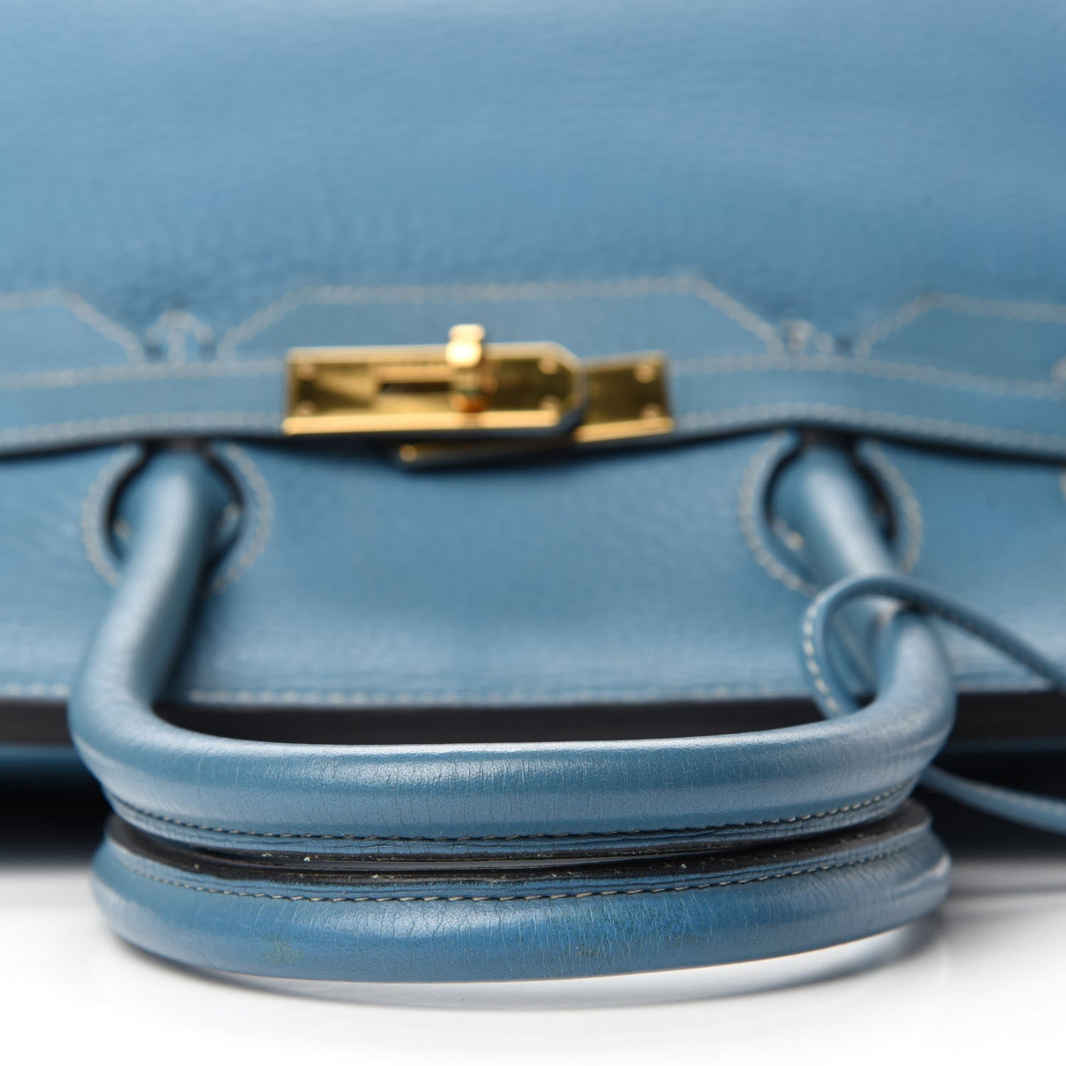 Hermes Taurillon Clemence Birkin 35 Blue Jean 12 of 38
