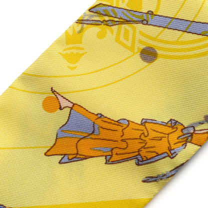 Hermes Silk Ex-Libris Les Parisie Twilly Jaune Soufre Gris 5 of 6