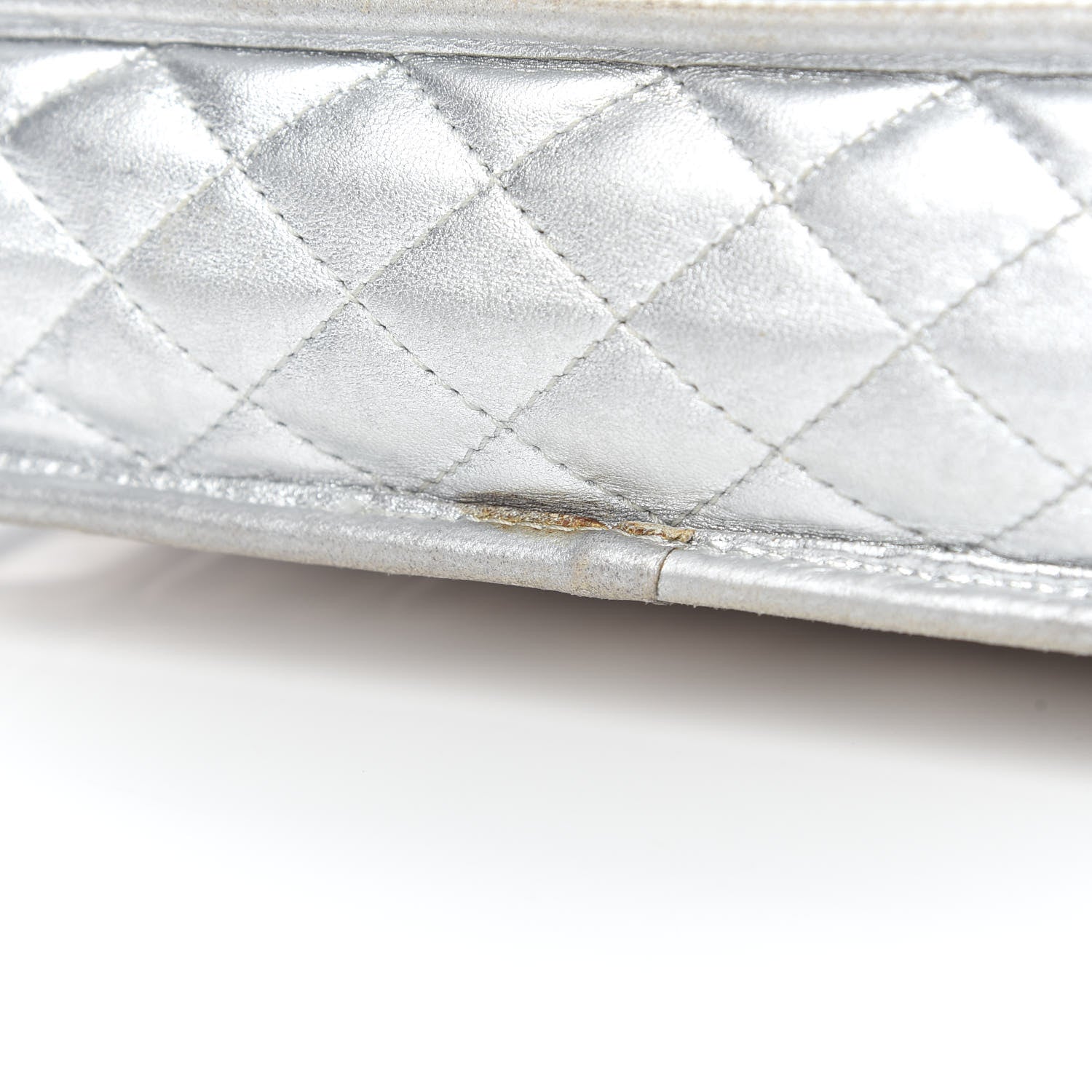 Chanel Vinyl Large Ice Cube Flap Silver 10 of 14