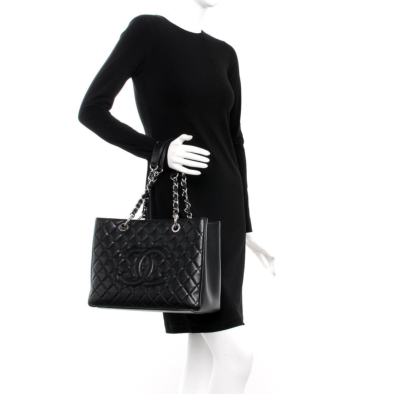 Chanel Caviar Quilted Grand Shopping Tote GST Black 3 of 20