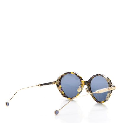 Christian Dior Acetate Leaf Print Umbrage Round Sunglasses Blue Foliage 3 of 7