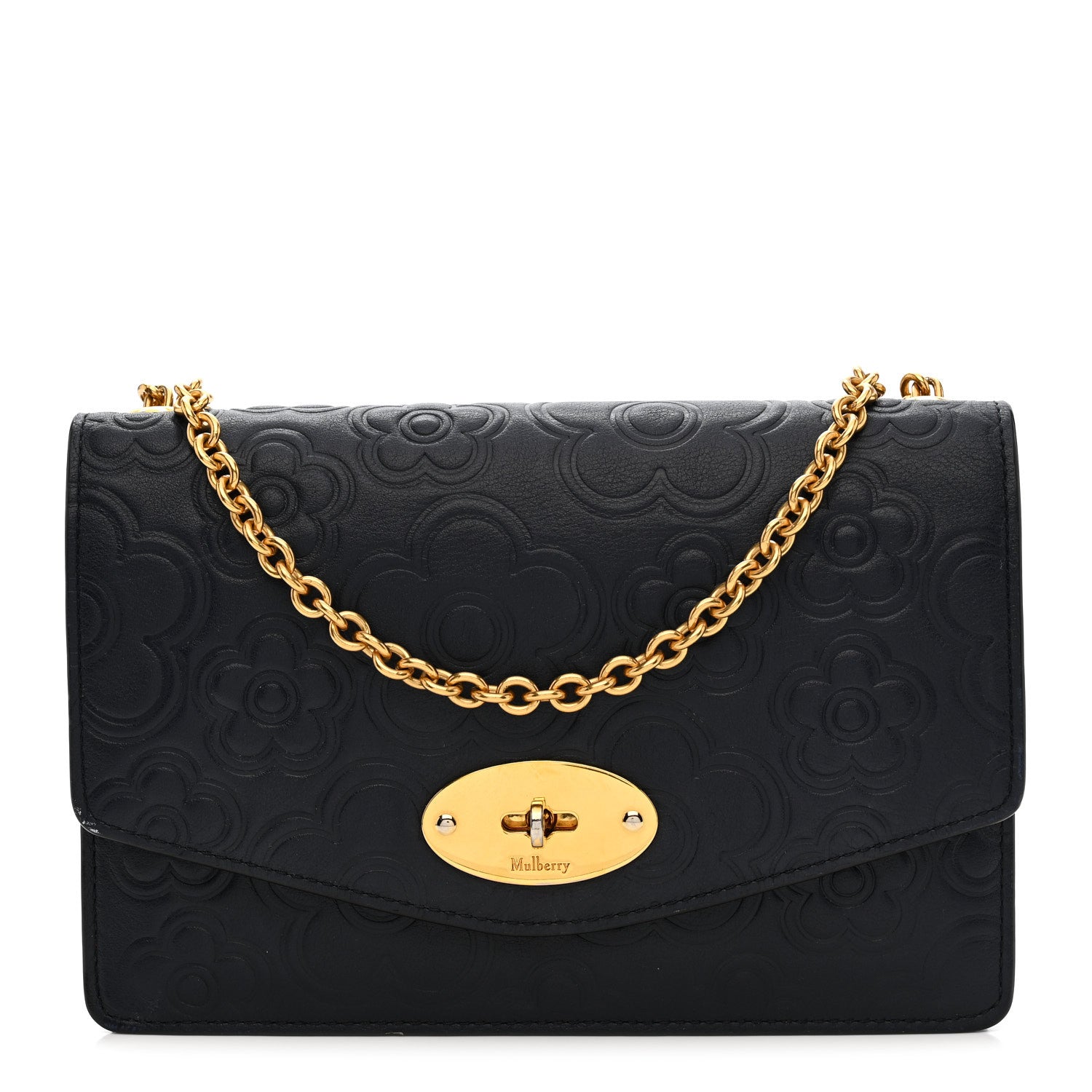 Mulberry Calfskin Embossed Floral Small Darley Navy 1 of 14