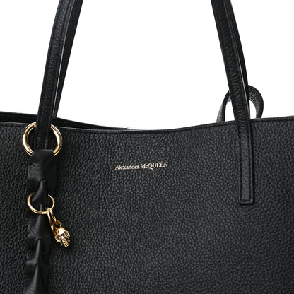 Alexander McQueen Grained Calfskin Skull Open Shopper Tote Black 9 of 11