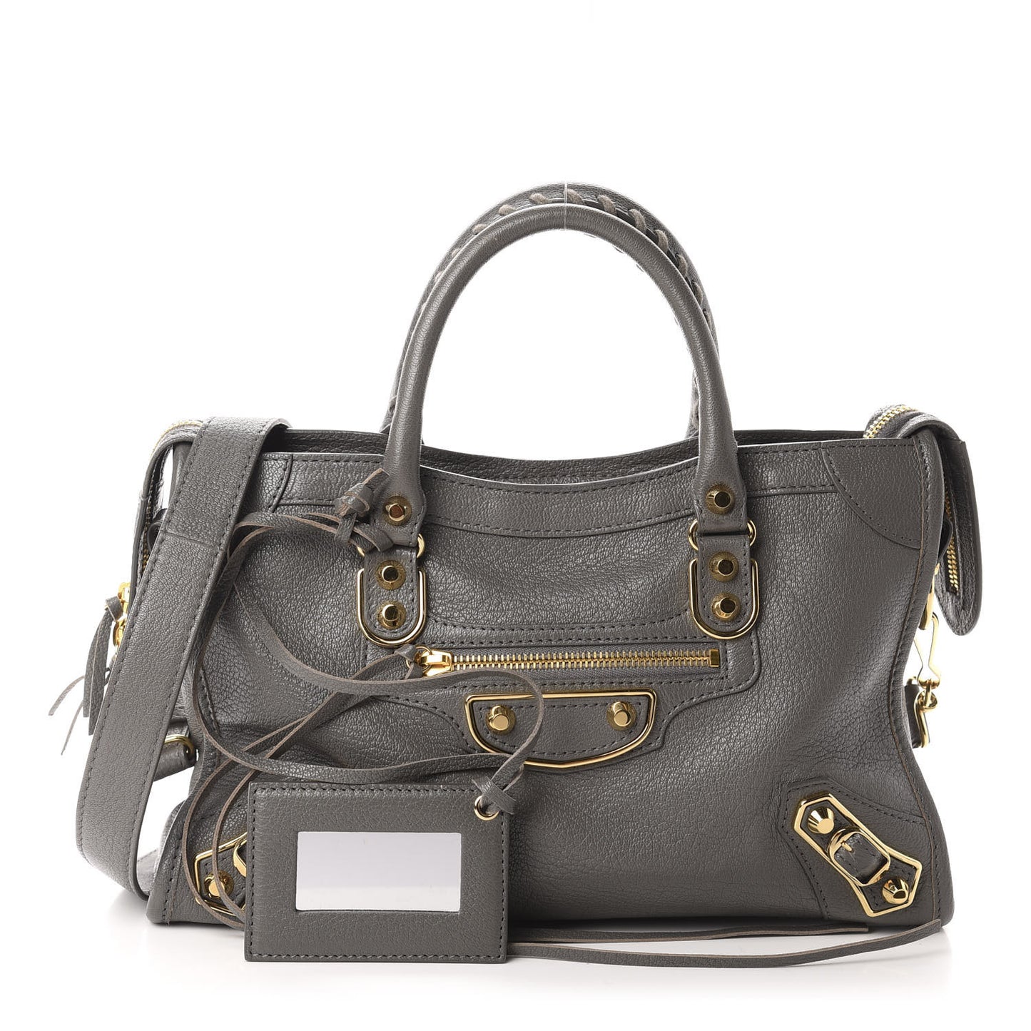 Chevre Gold Metallic Edge Hardware S City Gris Acier