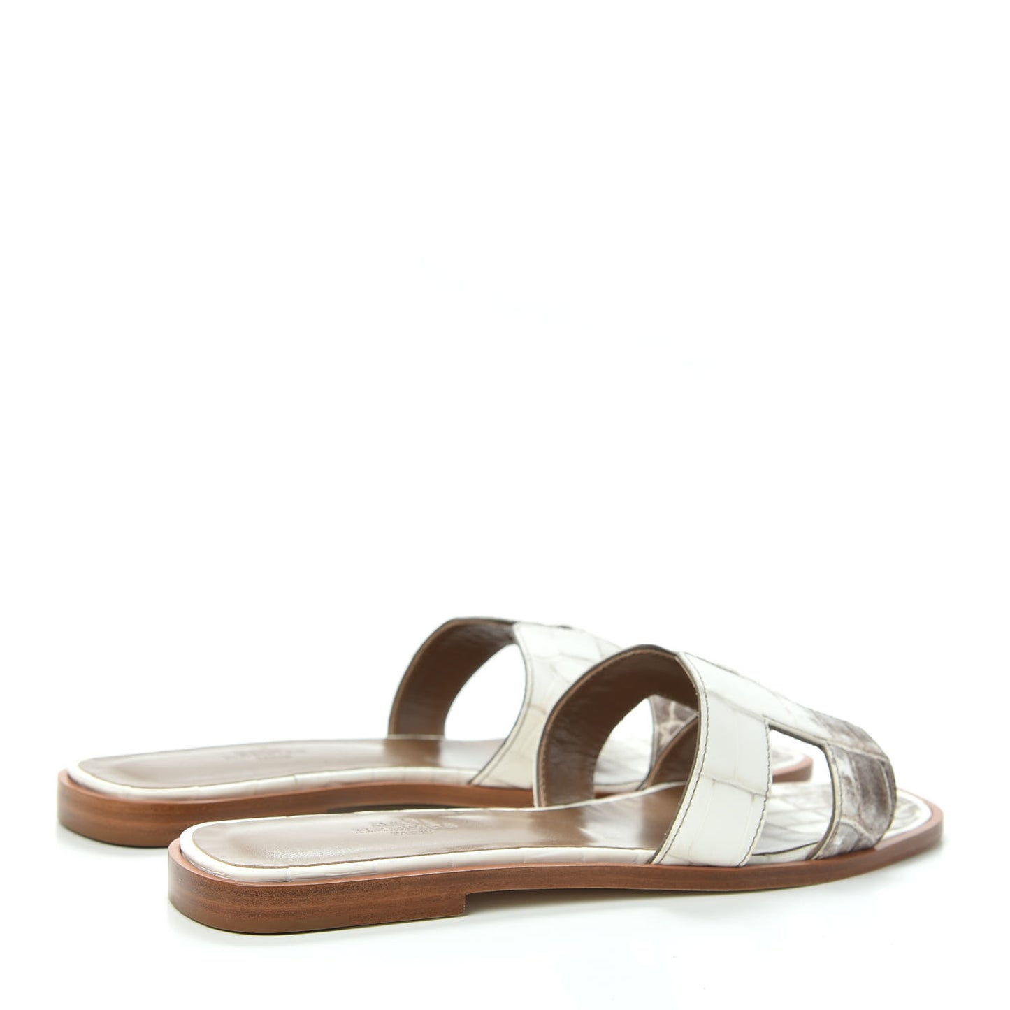 Matte Niloticus Crocodile Himalaya Oran Sandals 38 Blanc