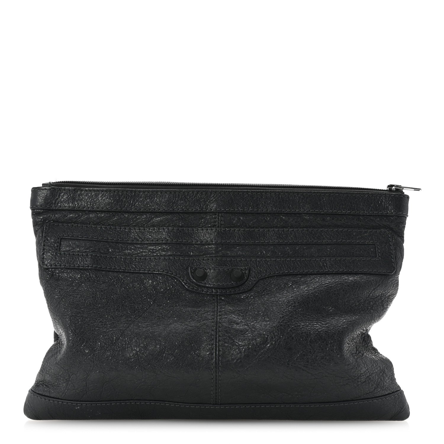 Balenciaga Agneau Arena Classic Hardware Clutch Anthracite 1 of 7
