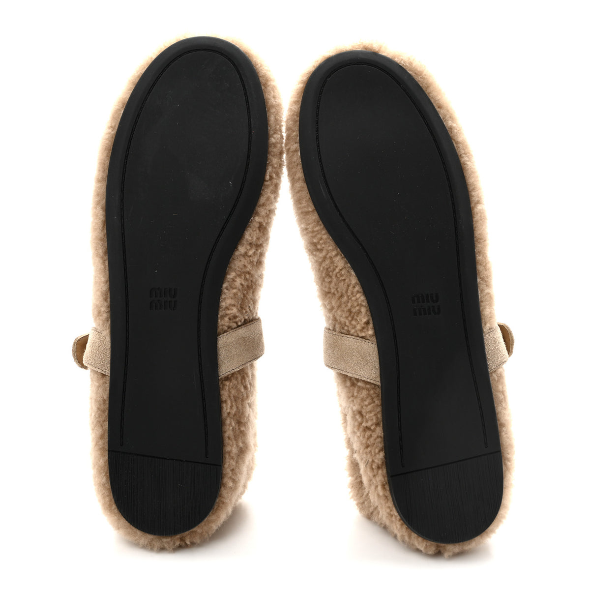 Shearling Mary Jane Ballerina Flats 40 Deserto