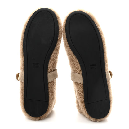 Miu Miu Shearling Mary Jane Ballerina Flats 40 Deserto 6 of 8