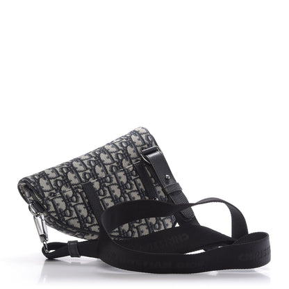 Christian Dior Oblique Mens Mini Saddle Bag Blue 3 of 10