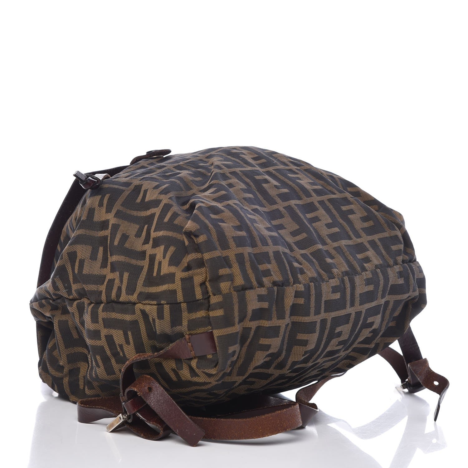 Fendi Zucca Drawstring Flap Backpack Tobacco 4 of 10