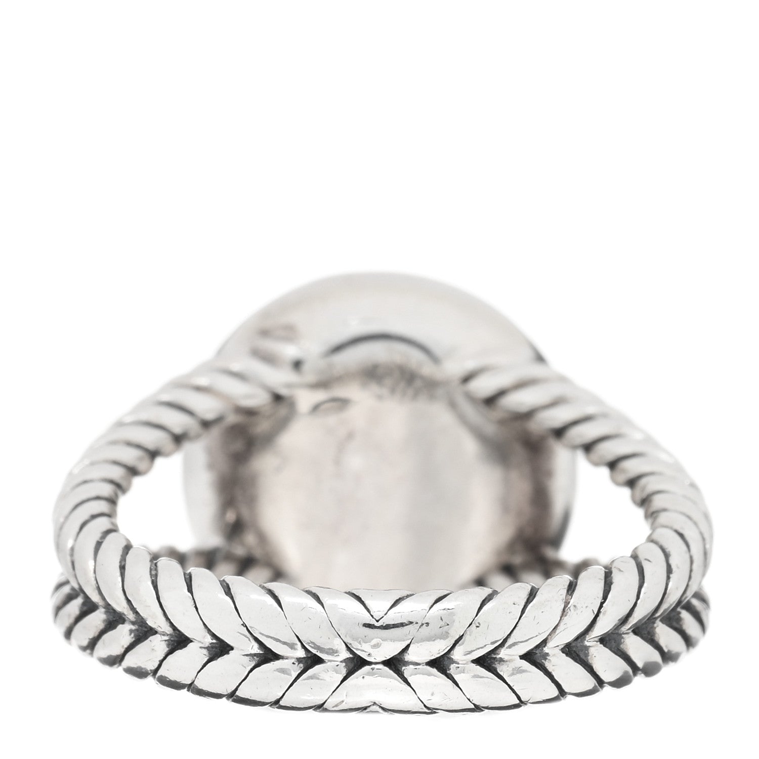 David Yurman Sterling Silver Diamond Pearl 8mm Petite Cerise Ring 51 5.75 3 of 4