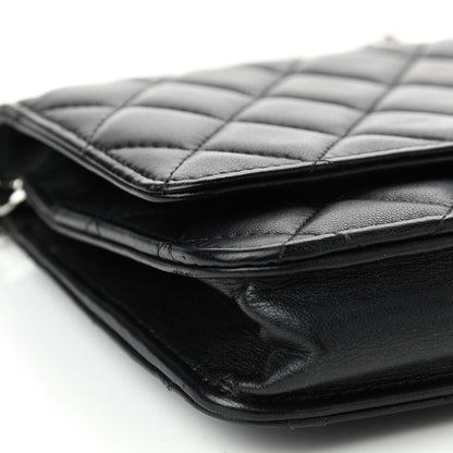Chanel Lambskin Quilted Wallet On Chain WOC Black 8 of 9