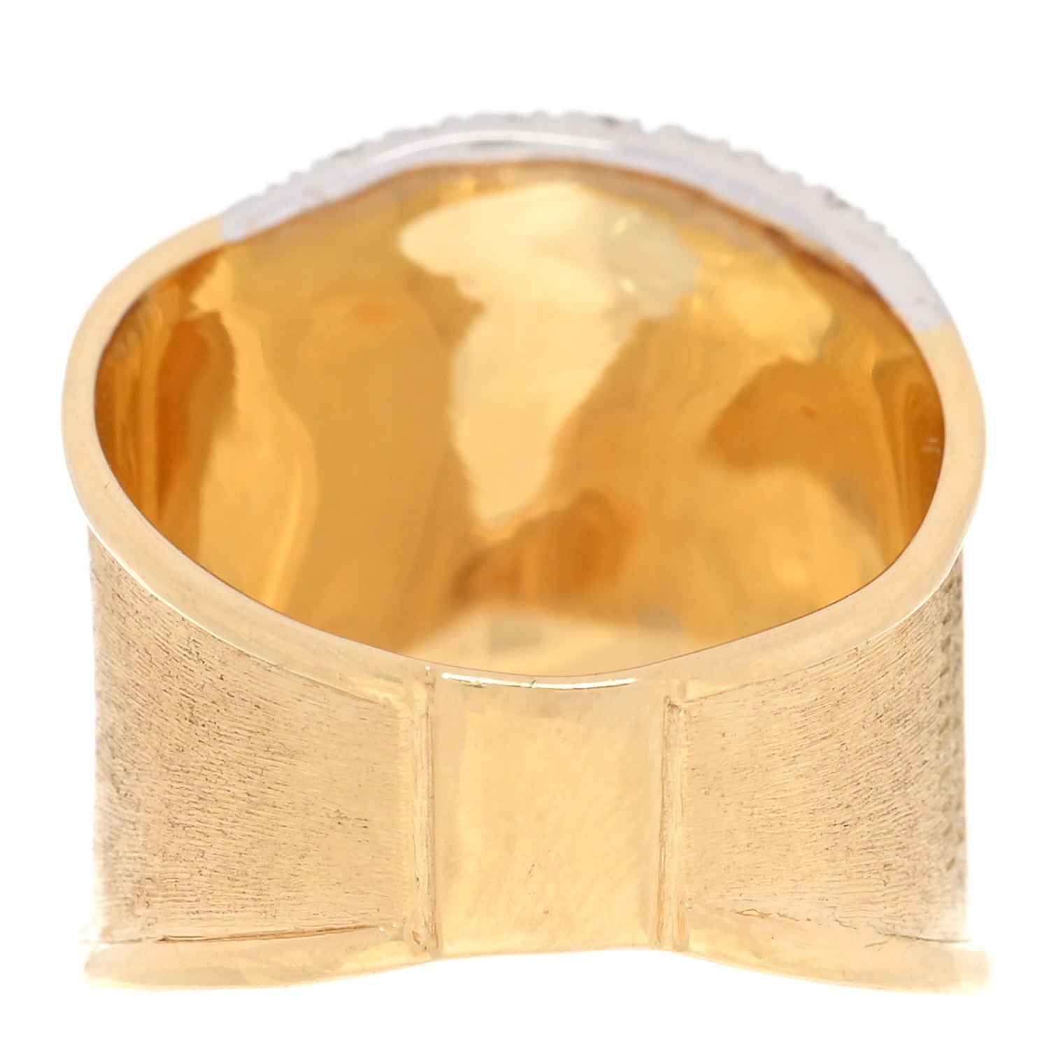 Marco Bicego 18K Yellow Gold Diamond Medium Lunaria Ring 50 5.5 3 of 4