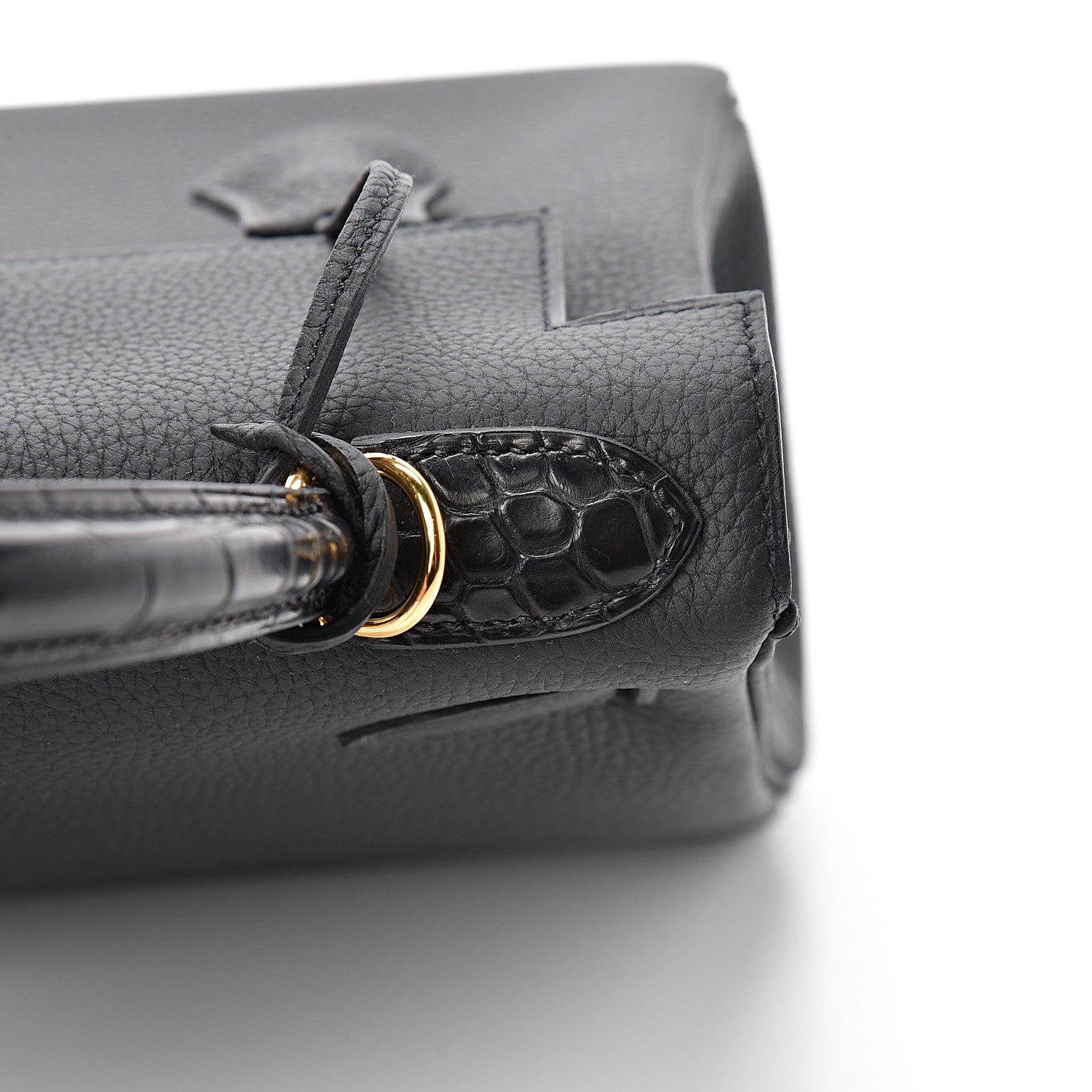 Hermes Togo Matte Alligator Kelly Retourne Touch 28 Black 8 of 39