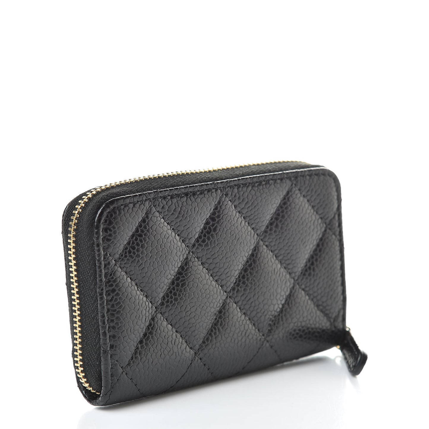 Caviar Quilted Zip Coin Purse Black
