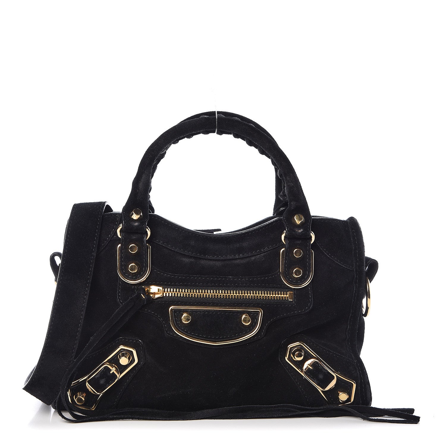 Balenciaga Baby Daim Suede Gold Metallic Edge Hardware Mini City Black 1 of 10