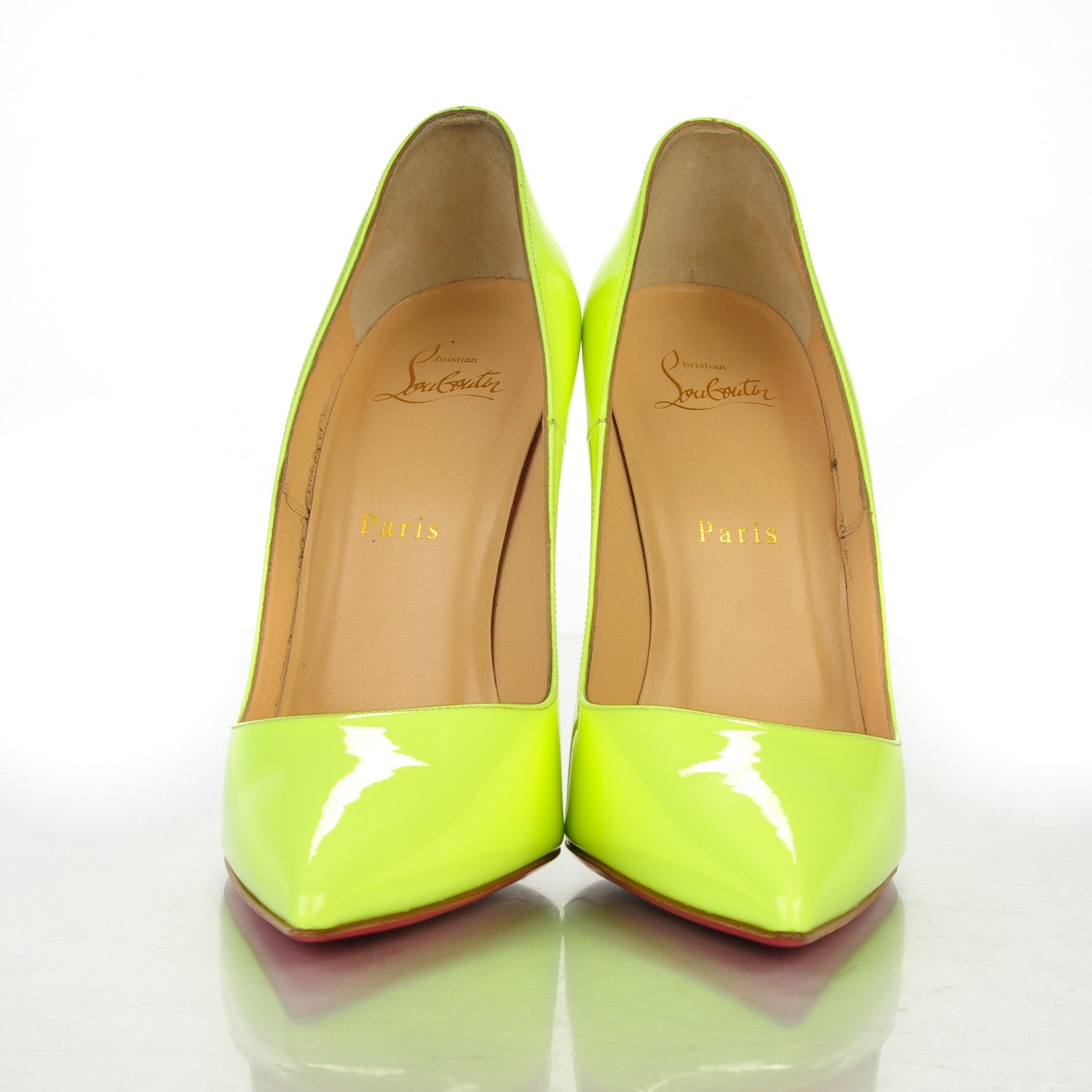 Christian Louboutin Patent So Kate 120 Pumps 39.5 Neon Yellow 2 of 6